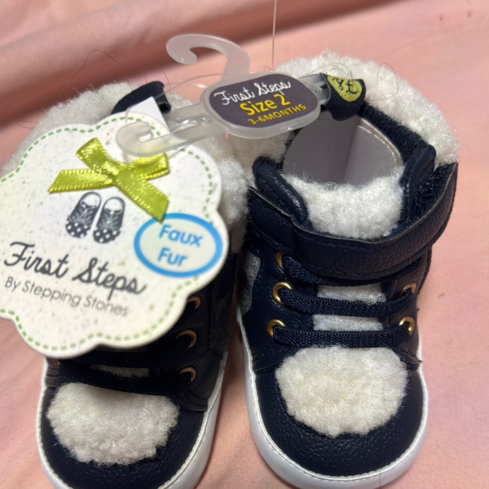 Blue and White Baby Walker Shoes with Soft Soles